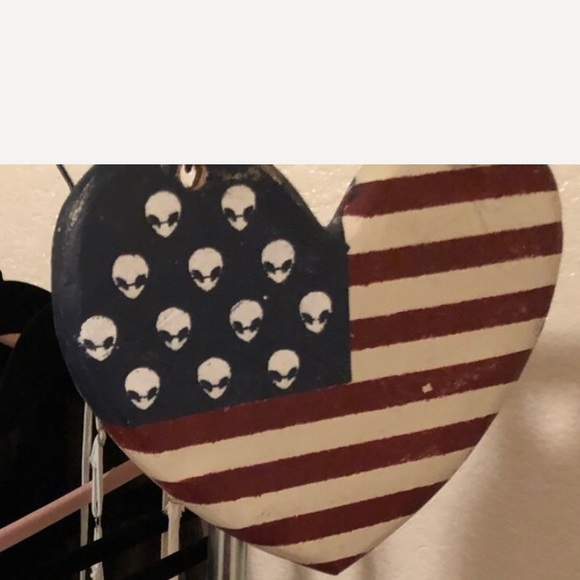Brandy Melville Dresses & Skirts - Brandy Melville alien American flag wood sign